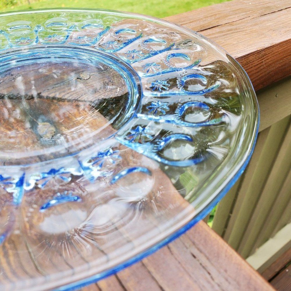 Fenton Priscilla Light Blue Glass Plate Vintage Glassware Dessert Lunch Plate - Picture 7 of 12